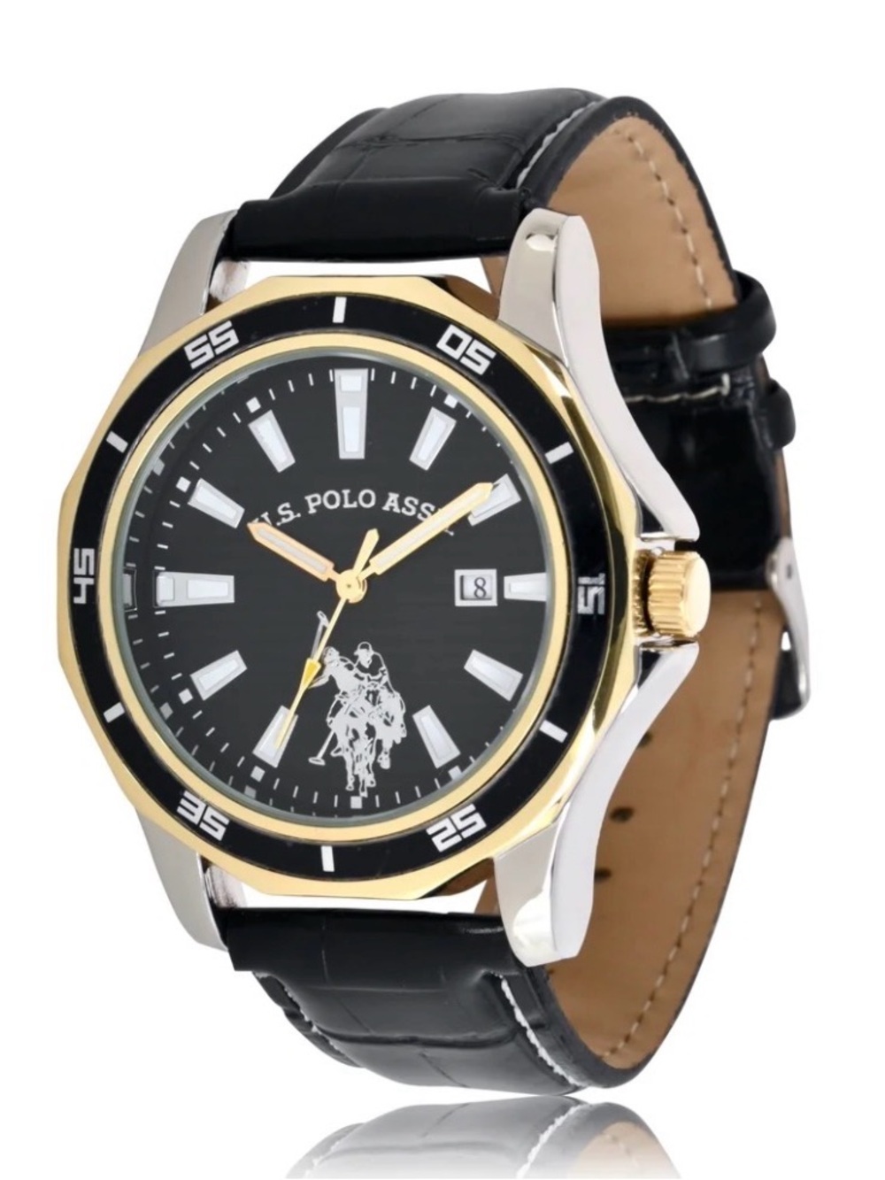 U.S. Polo Assn. Adult Male Vintage Watch with Black and Gold accents NWT